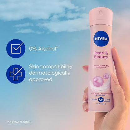 Nivea Pearl & Beauty Pearl Extracts Antiperspirant Deodorant Spray for Women, 150ml