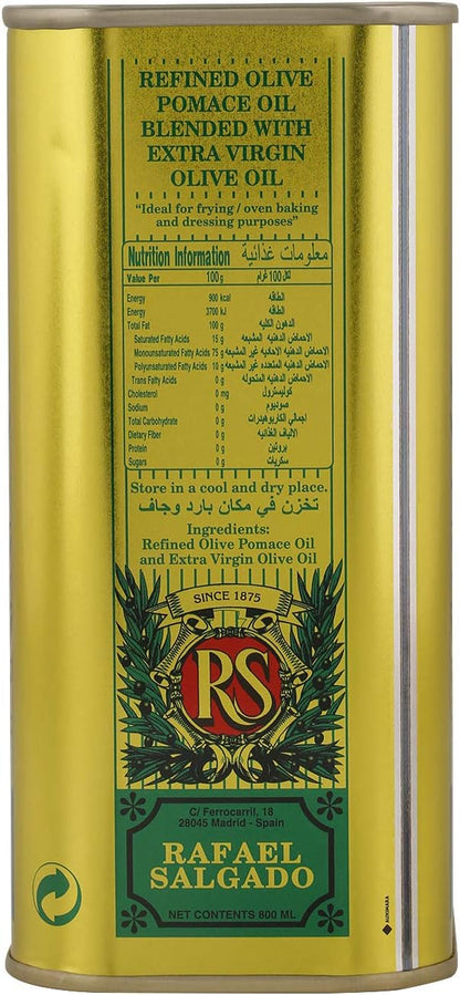 Rafael Salgado Spanish Olive Pomace Oil Tin, 800ml