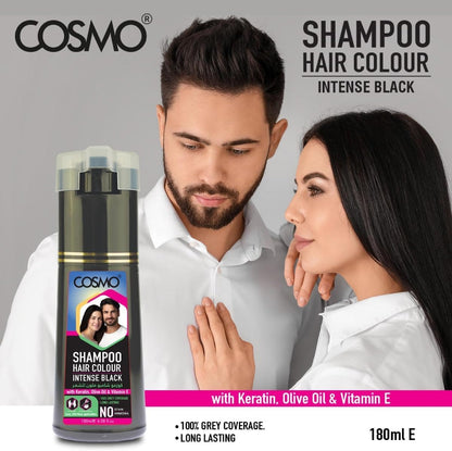 Cosmo Shampoo Hair Colour - Intense Black, 180ml