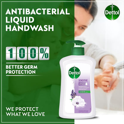 Dettol Lavender & White Musk Scent Sensitive Liquid Handwash, 2x200ml