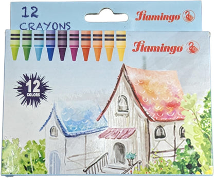 Flamingo Crayons 12 Colors, 12 Pieces