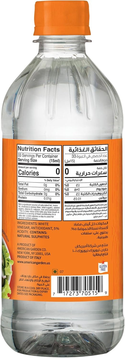 American Garden Natural Distilled White Vinegar, 500ml