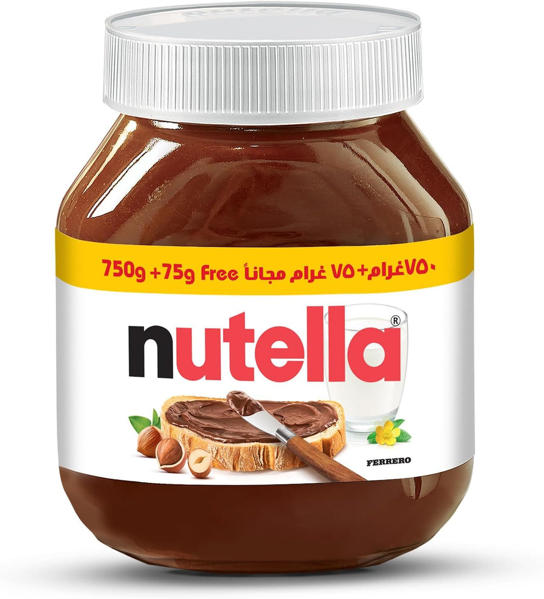 Nutella Hazelnut Chocolate Spread, Jar, 750g? + 75g