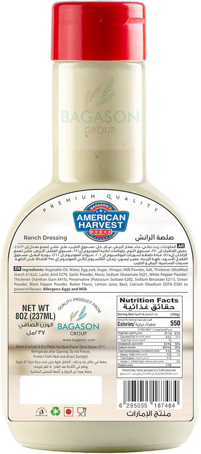 American Harvest Original Ranch Salad Dressing Sauce 236 ml
