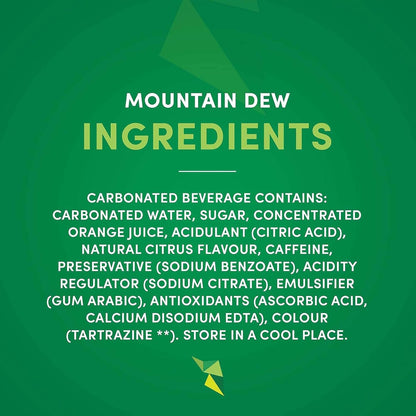 Mountain Dew Soft Drink Cans, 330ml