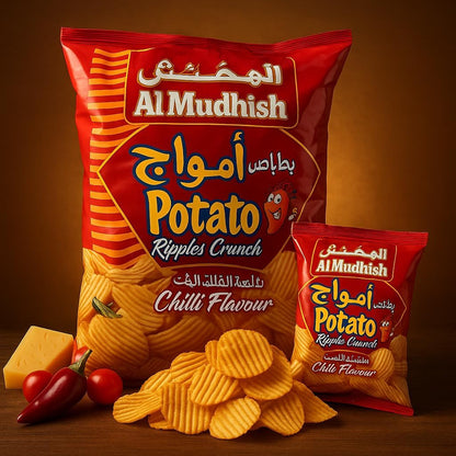 Al Mudhish Ripple Chilli Potato Chips, 24x15g