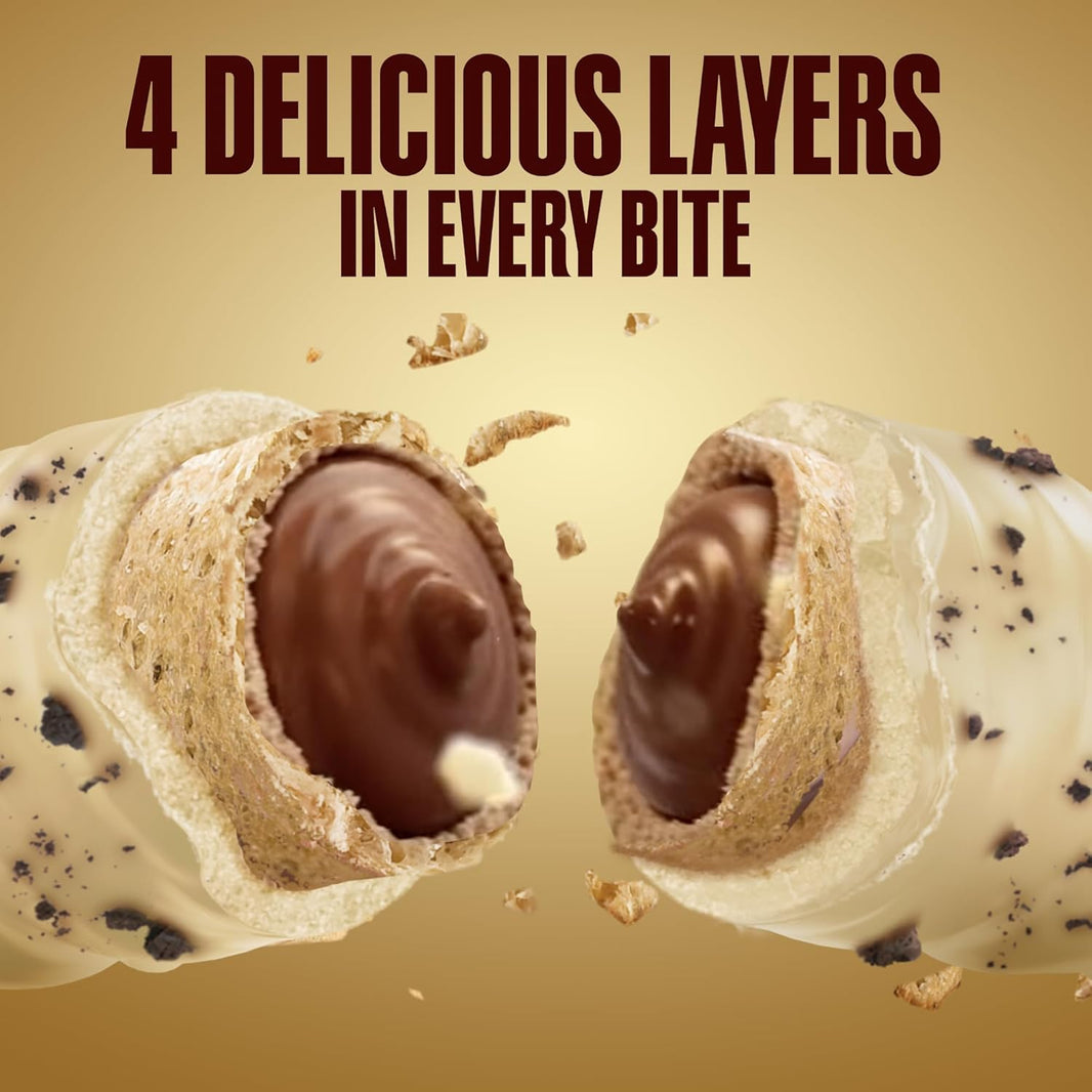 Hershey's Choco Tubes Cookies N Creme Wafer Roll with White Chocolate & Cookie Bits, 18g