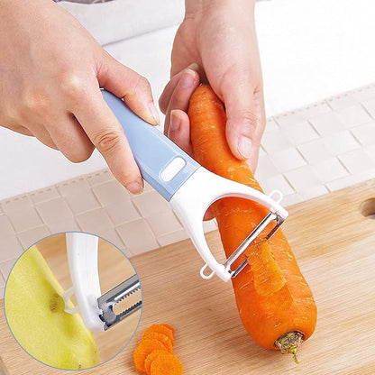 Kitchen Scissors Set, 3 Pieces, Very Sharp Small Paring Knife, Vegetable Peeler, Stainless Steel Kitchen Scissors , 3 Pieces, Blue