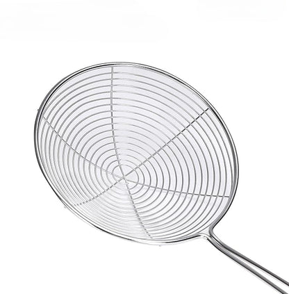 Spider Stainer Steel Wire Skimmer Spoon with Handle for Kitchen Frying Food, Pasta, Spaghetti, Noodle, Fries – Hot Pot Net Drainer/Strainer Ladle Strimmer – 16cm