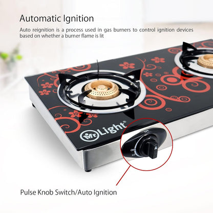 Mr. Light Gas Stove with Two Burners MRGB2550-2GS