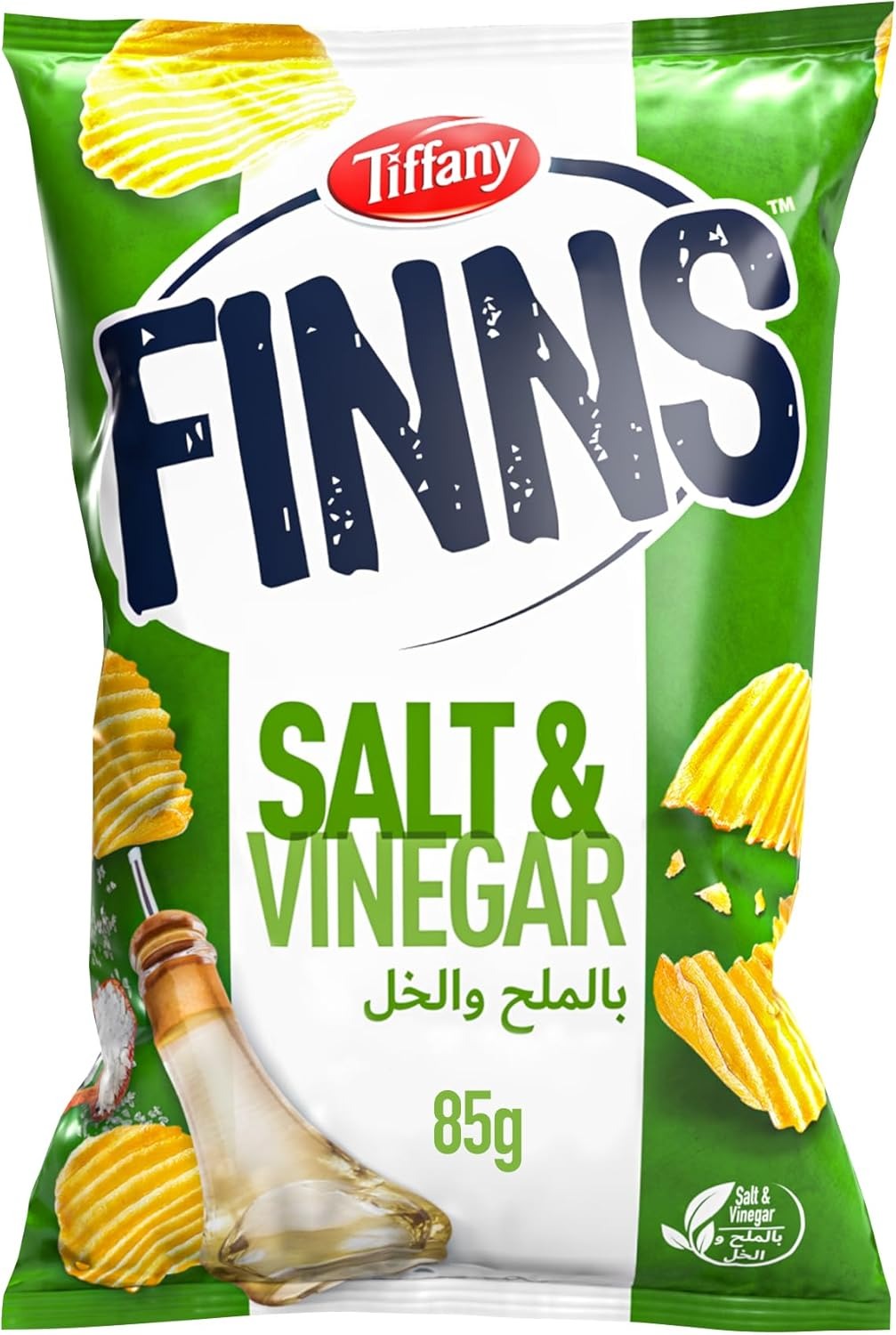 Tiffany Finns Crinkled Potato Chips Salt & Vinegar, 85g