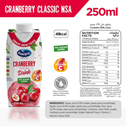 Ocean Spray Cranberry Apple Fruit Drink, 250ml