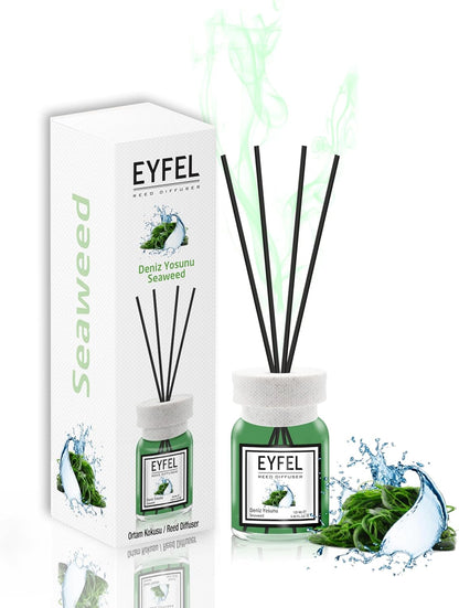 EYFEL Reed Diffusers for Home – Seaweed Reed Diffuser Set 4.05 fl oz Oil Diffuser Sticks, Bathroom Diffuser, Home Fragrances, Scented Sticks, Home Décor
