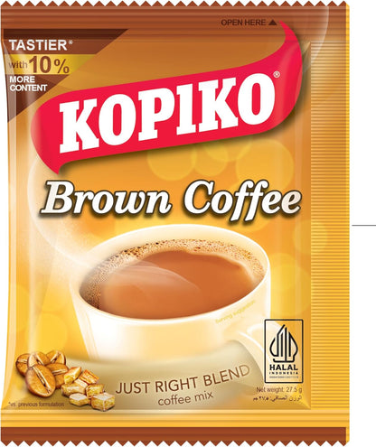 Kopiko Instant Brown Coffee Mix Sachets, 10x27.5g