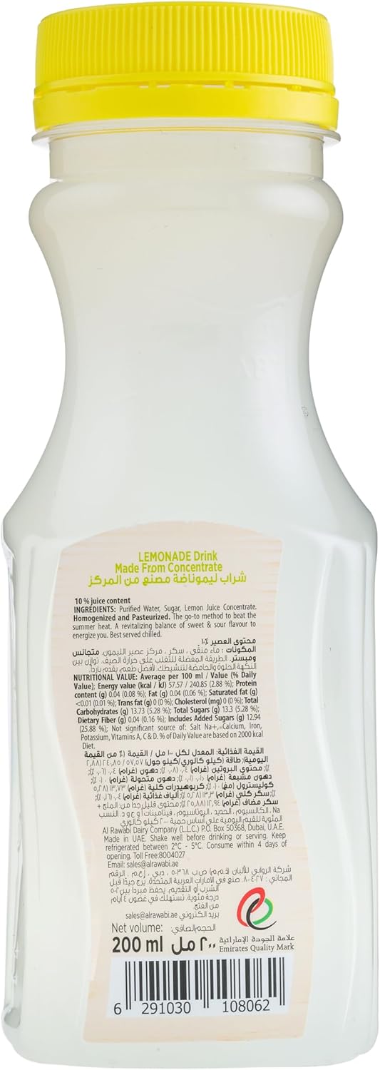 Al Rawabi Lemonade Juice, 200ml