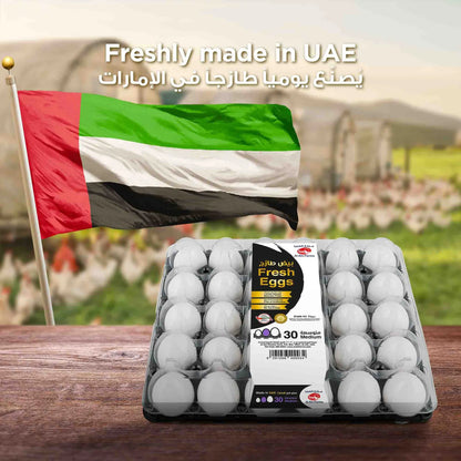 Al Ain Fresh White Eggs Medium, 30 Pieces
