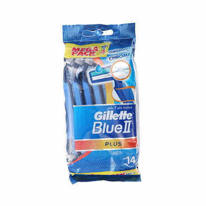 Gillette Blue 2 Plus Disposable Razors, 10+4 Pieces