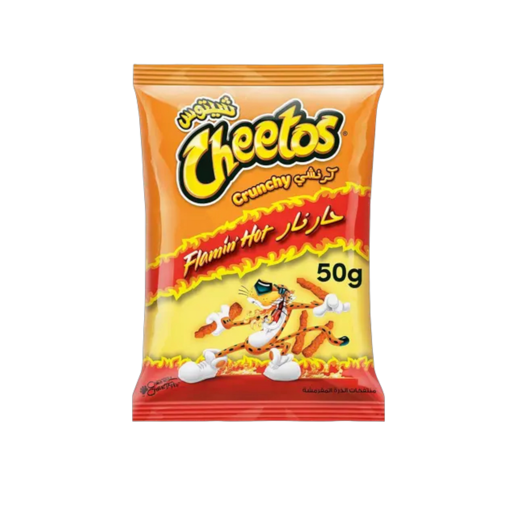 Cheetos Crunchy Flamin Hot Corn Chips, 50g