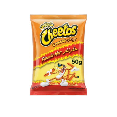 Cheetos Crunchy Flamin Hot Corn Chips, 50g