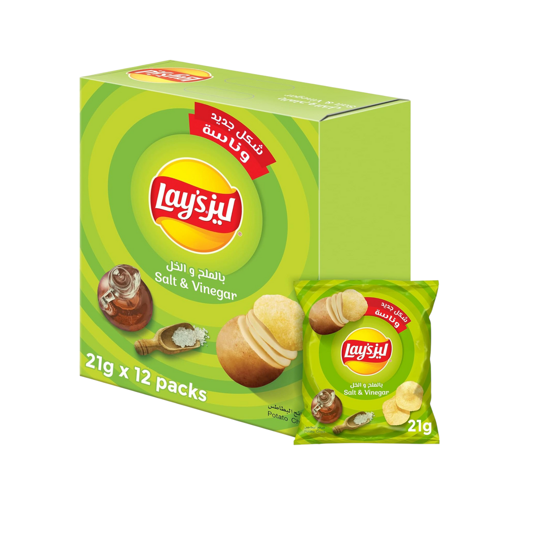 Lay's Salt & Vinegar Potato Chips, 21x12g