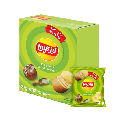 Lay's Salt & Vinegar Potato Chips, 21x12g