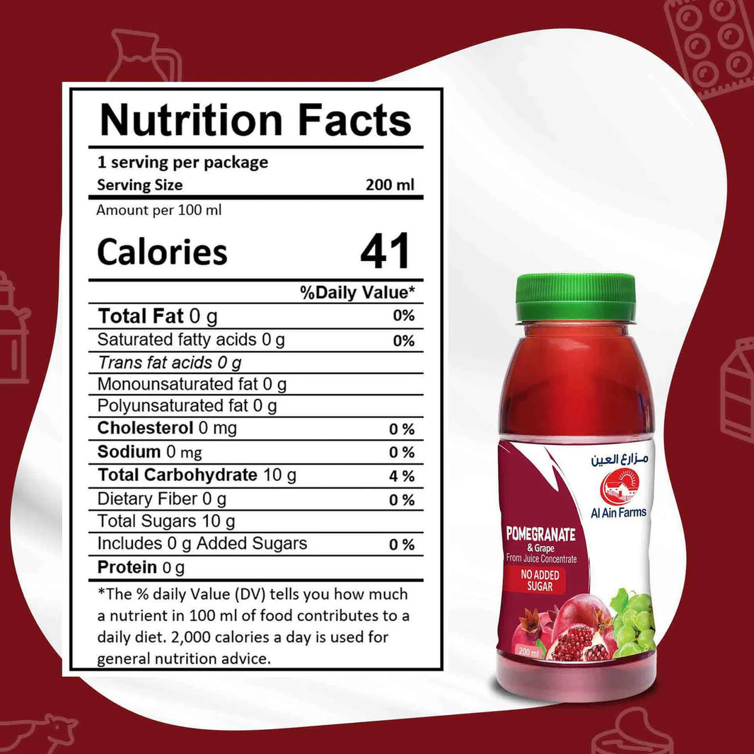 Al Ain Farms Pomegranate & Grape Juice 200ml