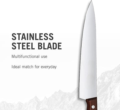Wood Carving Knife 8 inches Stainless Steel Straight Edge Blade Ideal for Large Cuts Professional and Home Use Wooden Swiss Made