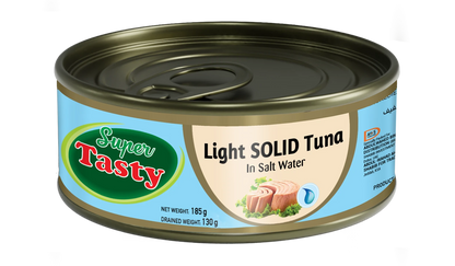 Super Tasty Light Meat Solid Tuna in Salt Water, 3x185g