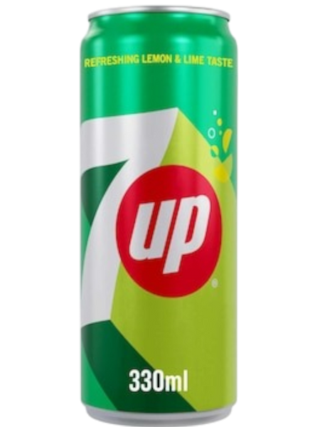 7Up Regular Soft Drink Can, 330ml