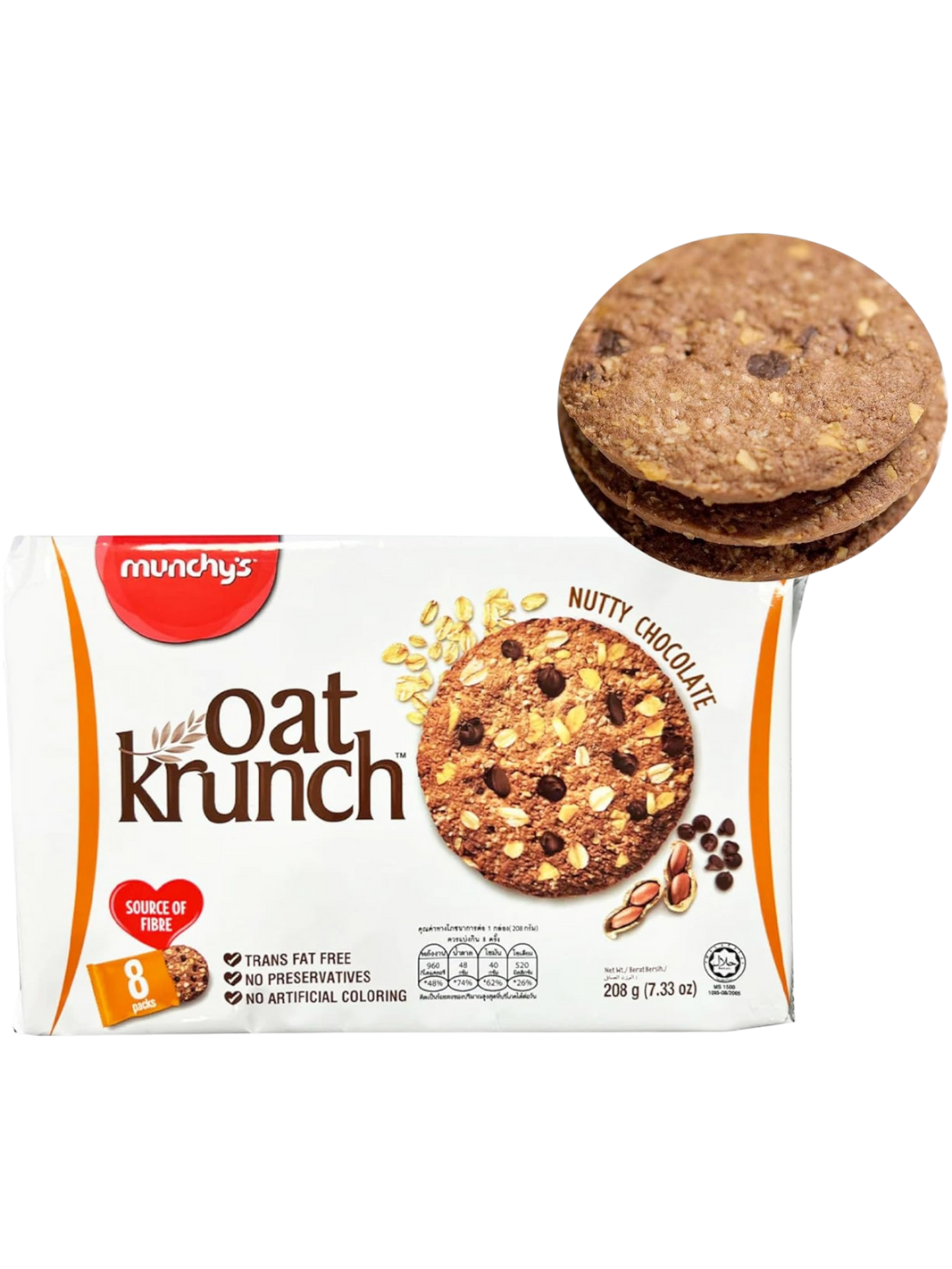 Munchy's Oat Krunch Nutty Chocolate with Hazelnut Crackers, 208g