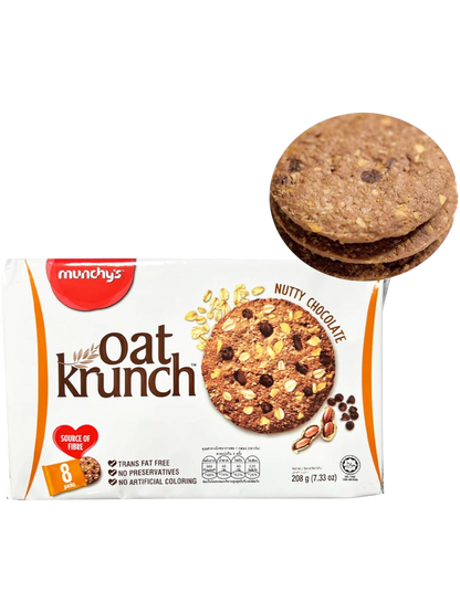 Munchy's Oat Krunch Nutty Chocolate with Hazelnut Crackers, 208g