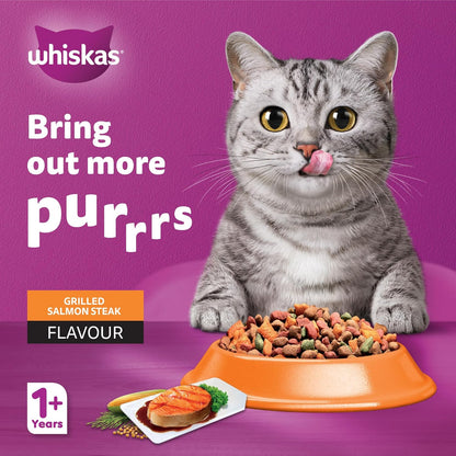 Whiskas Grilled Salmon Cat Dry Food Adult 1+ Years, 1.2kg