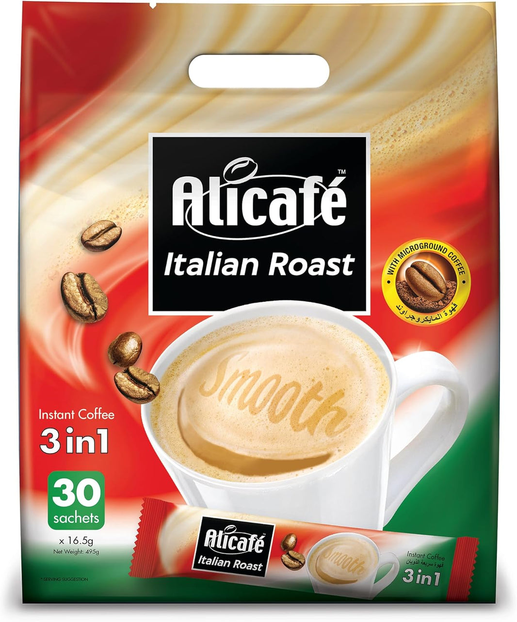 Alicafe Italian Roast 3-in-1 Instant Coffee, 30x16.5g