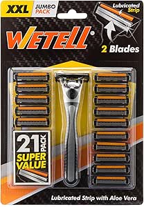 Wetell Smooth Disposable Twin Blade Razors, 24 Pieces