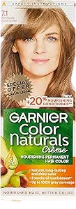 Garnier Color Naturals Nourishing Permanent Hair Dye Cream with Shea Butter, Avocado & Olive Oils Blonde 7, 1 Pack