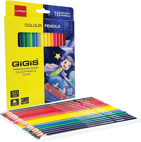 Gigis Color Pencils, 18 Pieces