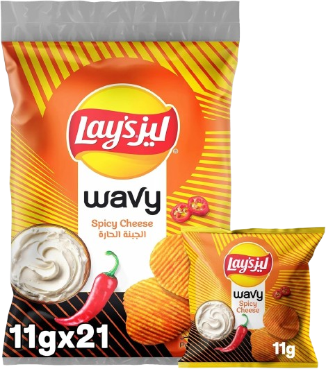 Lay's Wavy Ketchup Potato Chips, 21x11g