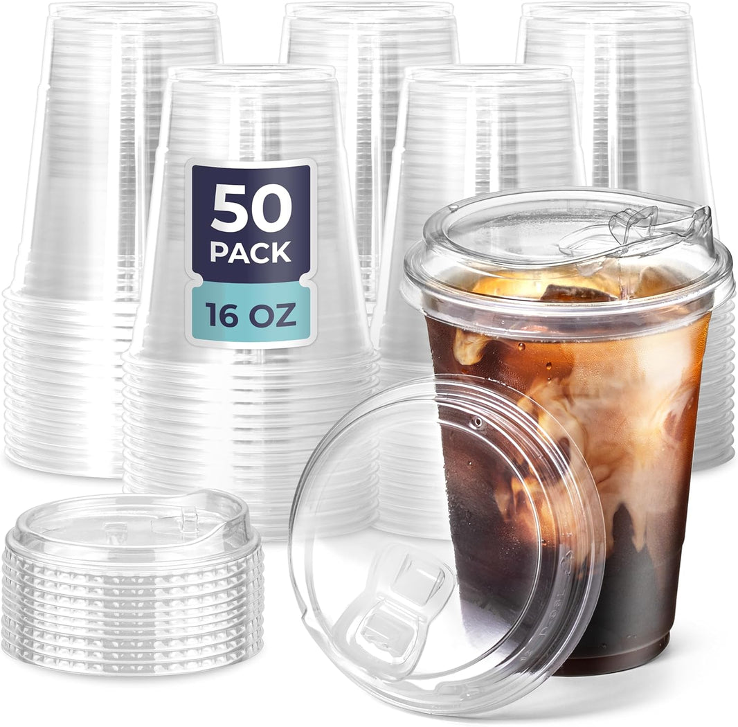 Disposable Plastic Cups, 50 Pack