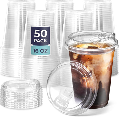 Disposable Plastic Cups, 50 Pack