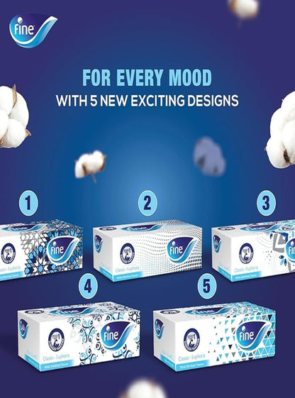 Fine Facial Tissues, 5x120 Sheets