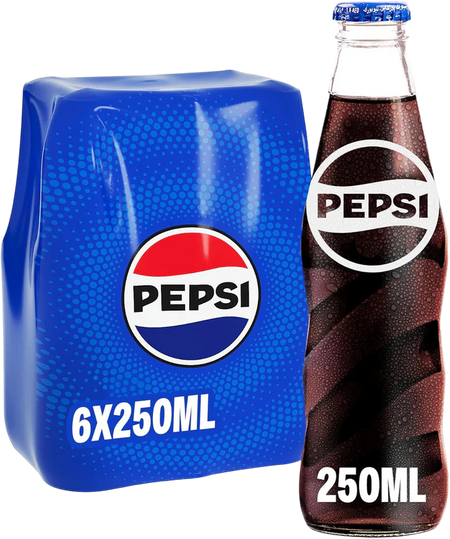 Pepsi Cola Soft Drink Glass Bottle, 250ml
