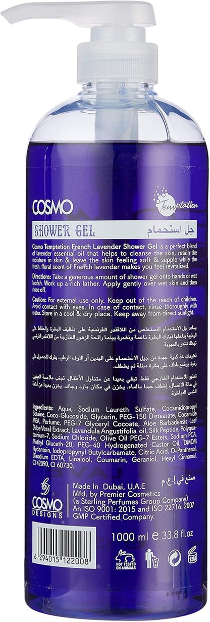Cosmo Temptation Shower Gel Lavender, 1000ml