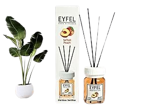 Eyfel Reed Diffuser Air Freshener with Peach Fragrance, 120ml