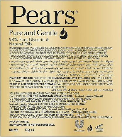 Pears Soap Pure & Gentle Super Saver Pack, 4x125g