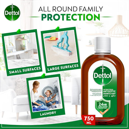 Dettol Antibacterial Antiseptic Disinfectant Liquid, 2x750ml+ Free 500ml