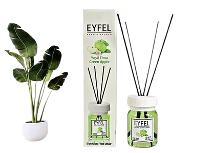 Eyfel Reed Diffuser Air Freshener with Green Apple Fragrance, 120ml