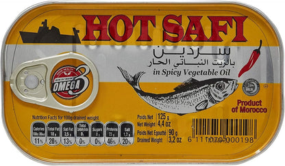 HOT SAFI SPICY SARDINES IN VEGETABLE OIL