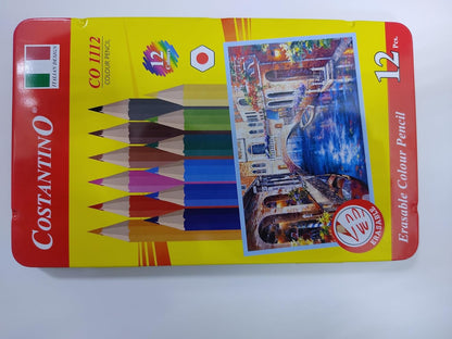 Costantino Colour Pencil with Eraser, 12 Colors
