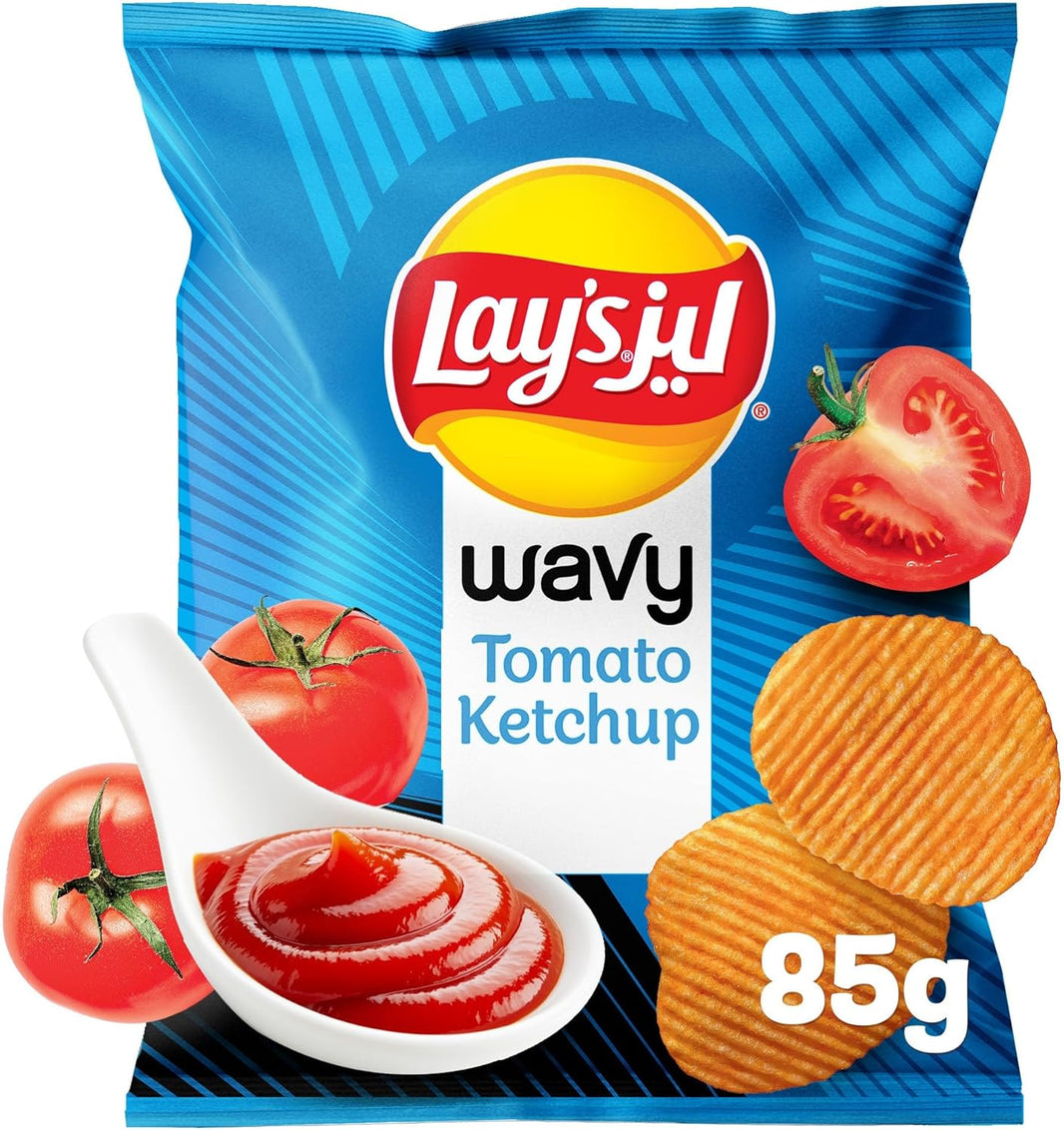 Lay's Wavy Tomato Ketchup Potato Chips, 85g