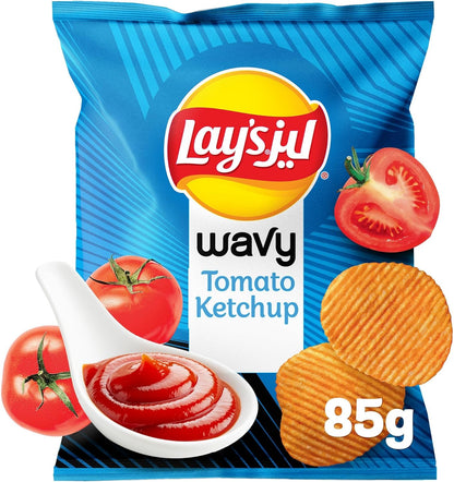 Lay's Wavy Tomato Ketchup Potato Chips, 85g